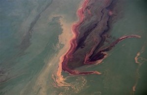 Deepwater Horizon oil spill in the Gulf of Mexico Sunday, June 13, 2010. Oil continues to flow from the wellhead some 5,000 feet below the surface. (AP Photo/Dave Martin)