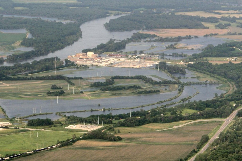 Fort Calhoun Nuclear Plant, near Omaha, Nebraska, in the middle of the Missouri River