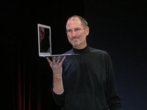 Steve Jobs, with Macbook Air