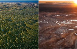 Before and after images of hydrofracking