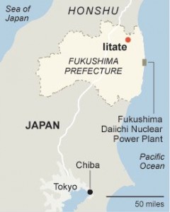 Map of Japan showing Fukushima Prefecture