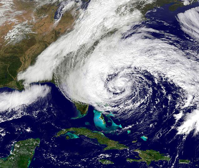 Hurricane Sandy, NOAA handout satellite image taken on October 27, 2012.